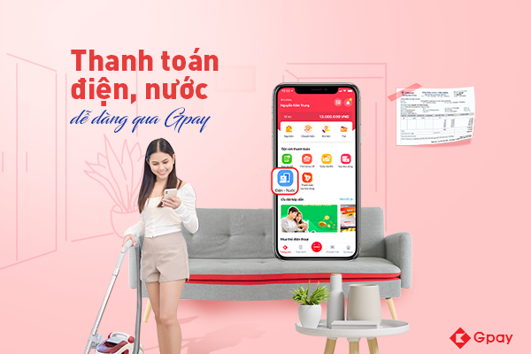 Thanh toán tiền điện qua ứng dụng Gpay